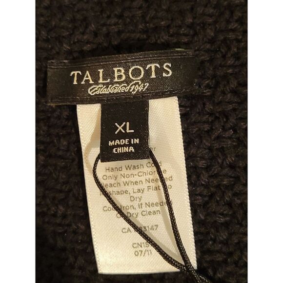 Talbots NWT Women's Long-Sleeve Black XL Cardigan CA#23147 - Picture 2 of 11